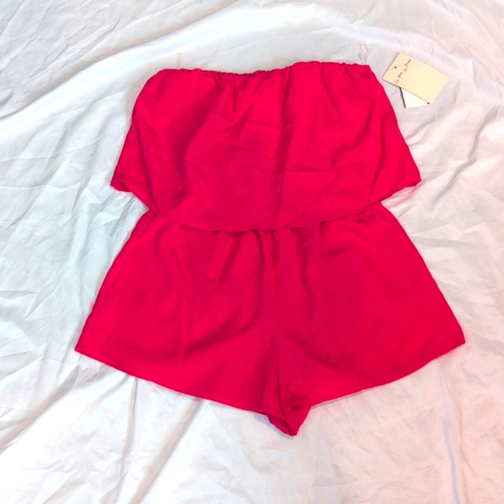BEBOP Pink Strapless Romper Juniors S - Summer Jumpsuit
